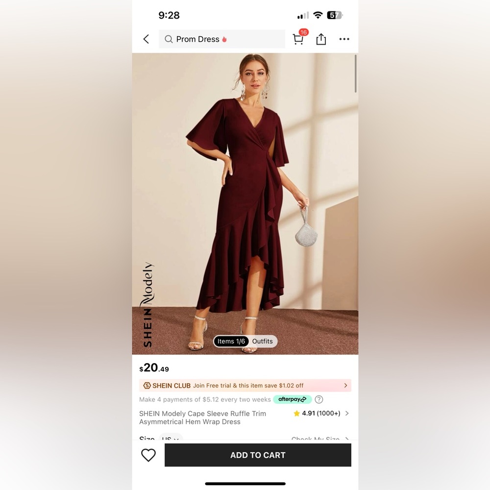 RED SHEIN DRESS - Picture 4 of 5
